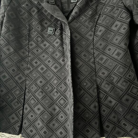 George Women’s Blazer Jacket black geometric Sz 10 Large business smart buttons - Picture 3 of 8